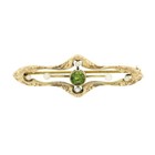 Hand Engraved Open Bar Brooch Pin Antique Victorian 14k Gold Peridot Seed Pearl