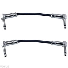 2PACK 6" inch Right Angle 1/4 Mono Guitar Effect to Pedal Board Cable Patch Cord