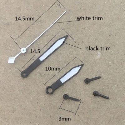 14.5mm Black+Silver Trim White Painted Watch Hands for VD53 VD54 VD57 Movement