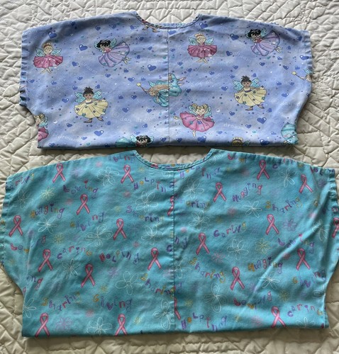 Scrub Tops Womans Size M “Simply Basic” Set Of 2 Fairies/Pink Ribbons - Picture 4 of 6