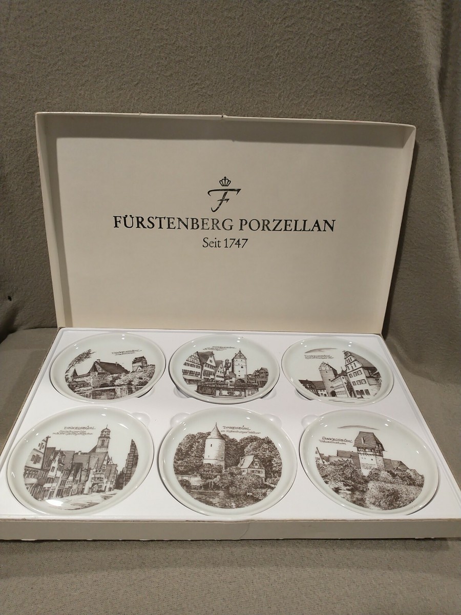 Furstenberg Porzellan Seit 1747 Set of 6 German Brown Transferware