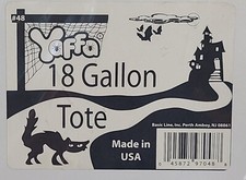 Yaffa Halloween Tote Label Decal Sticker 4" x 3" Spiderweb Bats Black Cat HTF