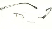 NEW BENISSIMO MOD. 225 Col.01 RUTHENIUM / BLACK EYEGLASSES RIMLESS 54-21mm