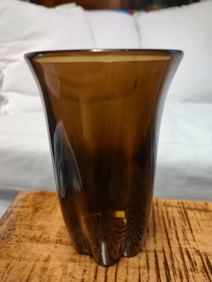 Set 10 Heavy Brown Drinking Glasses Tumblers Art Glass - Image 3 of 4