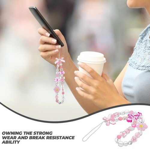 Phone Lanyard -lost Phone Chain Beaded Lanyard Phone Wrist Rope - Zdjęcie 6 z 12