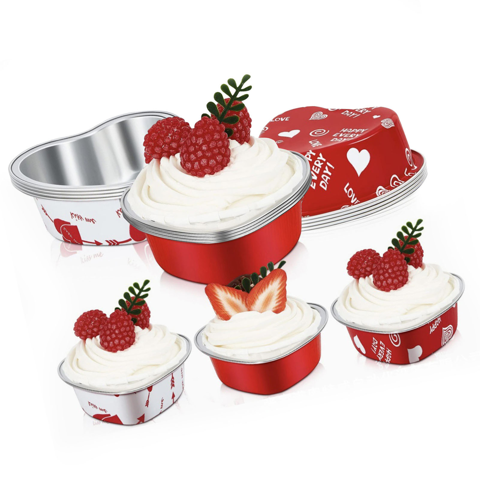 15pcs Aluminum Foil Mini Cake Pans Mini Baking Pans Holders Small