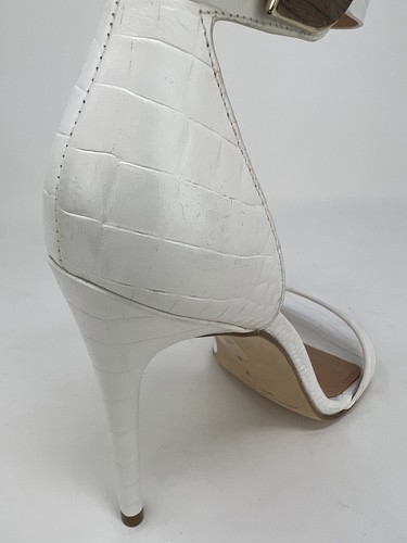 Sigerson Morrison Off White Croc Embossed Leather Heels Ankle Strap KADIE Size 7 - Picture 17 of 22
