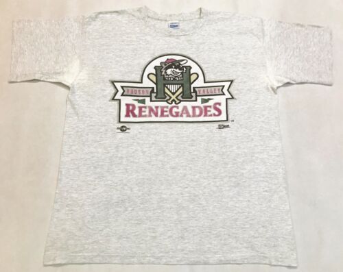 Vintage Salem 1994 MiLB Hudson Valley Renegades Baseball T-Shirt Gray L Tee USA - Afbeelding 1 van 9