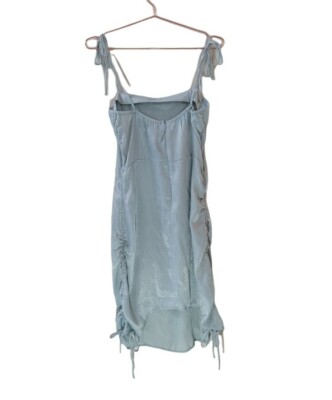 the ruche-ure is ours satin mini dress NWT NASTY GAL US 10 Sage The Ruche-Ure Is Ours Satin Mini Dress Women
