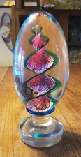 Rare Murano Art Glass Millefiori Hand Blown Newel Post Paperweight UNIQUE OOAK!