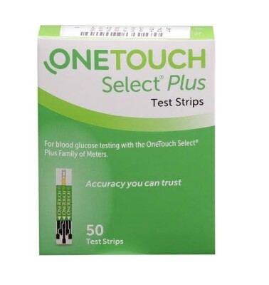 One Touch Select Plus 50 Strips- FREE SHIPPING WORLDWIDE 