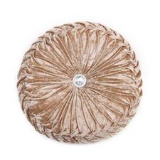 New Crushed Velvet Round Cushion Filled Small & Large Stitched with Diamond 