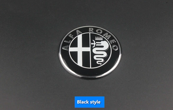 1pc 50mm Alfa Romeo Black Interior Multimedia Emblem Badge Sticker Giulia - Imagem 2 de 3