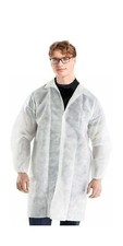 Medical Nation Disposable Lab Coats for Adults Case of 30 White Lab Coat, D...