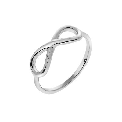 Ringe 925 Sterling Silber weiß Fingerring Damen mit Infinity-Zeichen glanz Neu V