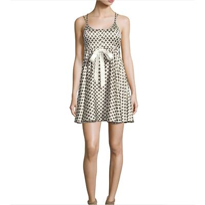 NEW Cinq à Sept 100% Silk Geneva Empire-waist Mini Dress, Ivory,  L