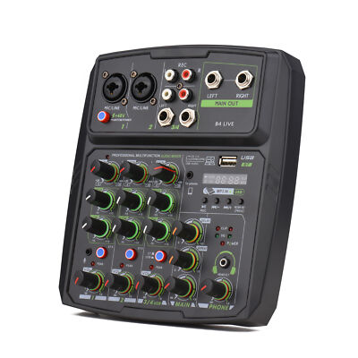 4-Kanal Audio Mixer Mischpult -Bildschirm Eingebaute Soundkarte V6Y3