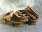 5 x vintage Olive wood napkin rings marked Jerusalem