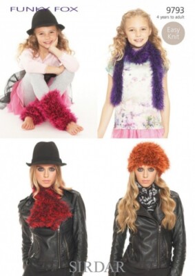 Sirdar Funky Fox Knitting Pattern 9793 Kids, Women Years- Adult