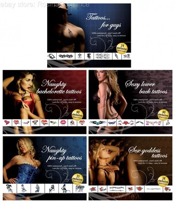 Sexy Bachelorette freche Pin-Up Göttin Jungs temporäre Tattoos weibliche Henne Nacht