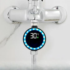 Smart LED Shower Thermometer with Waterproof Design for Bathroom Safety