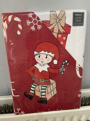 Kinder Einzel Weihnachtselfe Bettwäscheset. Nagelneu im Paket. UVP 24£