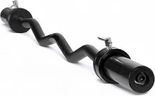 CAP Barbell 47-Inch Olympic EZ Curl Bar for 2-Inch Weight 47-Inch, Black 