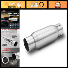 Universal 3 Inlet Resonator Muffler - 12 Length Stainless Steel Deep Tone P