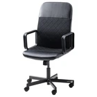 Swivel Office Chair Black with Adjustable Height Metal Wheels