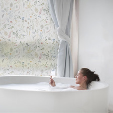 17.3" X 78.7" Window Privacy Film Stained Glass Floral Film for Home Rainbow ...