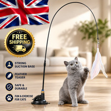 Cat Kitten Toy Feather Wand Stick Cat Teaser Dangle Bell Interactive Play Toys U