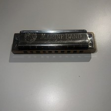 RARE SMALL 10cm LONG M. Hohner Marine Band Harmonica E Key A440 German 10 HOLE