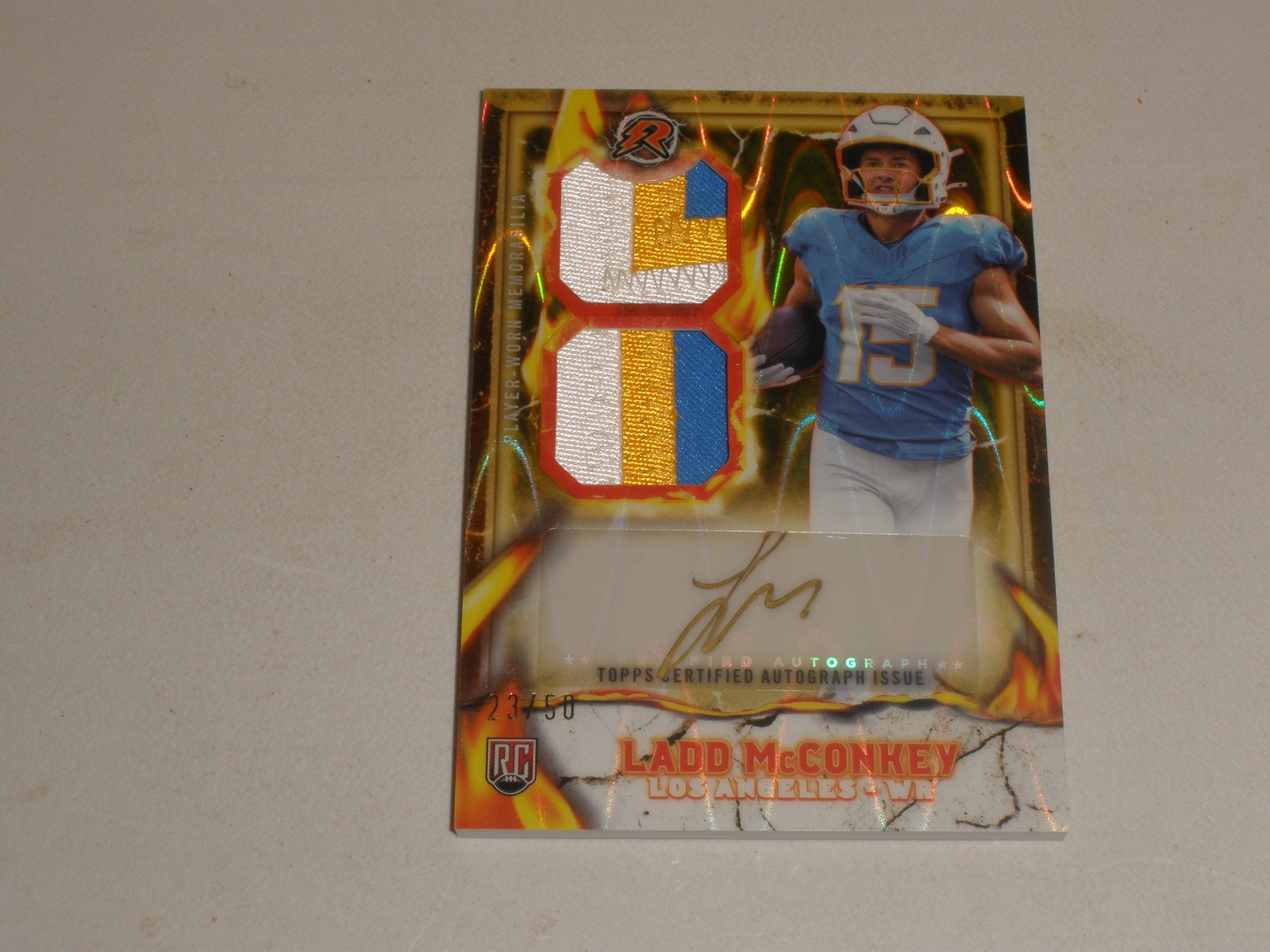 2024 Resurgence Ignite Gold Power Surge RPA Auto Patch Ladd McConkey 23/50 RC