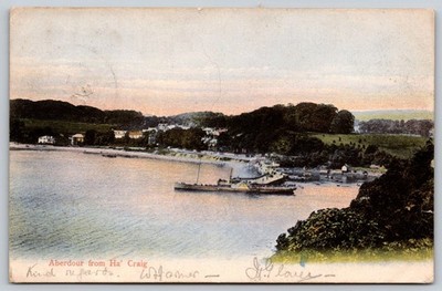 Vintage Aberdour from Ha' Craig Fife Scotland Postcard 1905 AA169