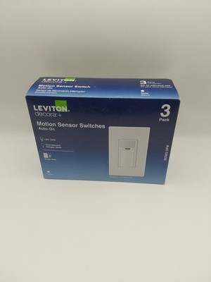  Leviton Decora Motion Sensor Switches DOS02-3PW Auto-On 2A Single Pole-3Pack H1