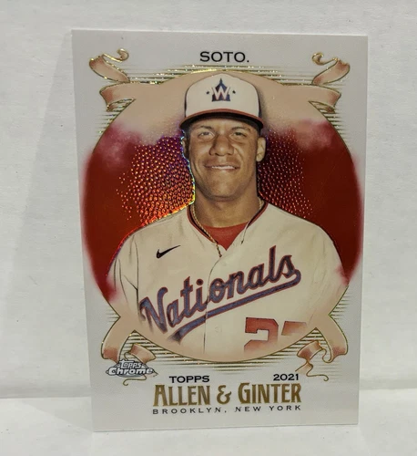 2021 Allen & Ginter Topps Chrome #74 Juan Soto Red Refractor /5 Nationals Mets
