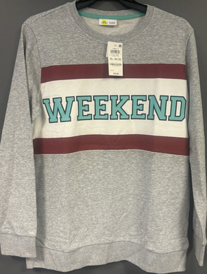Epic Threads Girls Colorblock Pullover Sweatshirt XL Weekend Gray Crew Neck