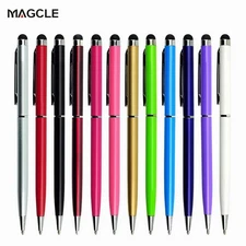 10pcs Set 2-in-1 Metal Stylus Pens with Ballpoint Pens Touch Screen Pens