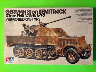 GERMAN 8 TON SEMI TRACK 3.7 CM FLAK37 SD.KFZ.7/2 ARMORED CAB TYPE MODEL KIT 1/35
