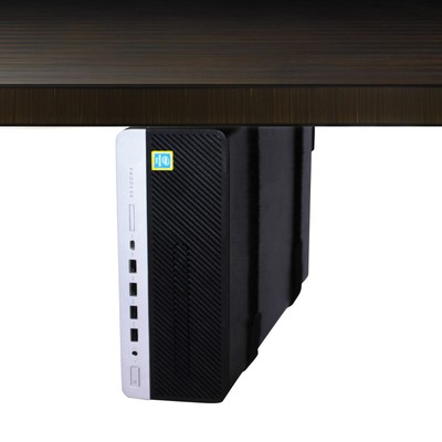 SFF Under Desk PC Mount Adjustable CPU Holder Wall Bracket with Straps