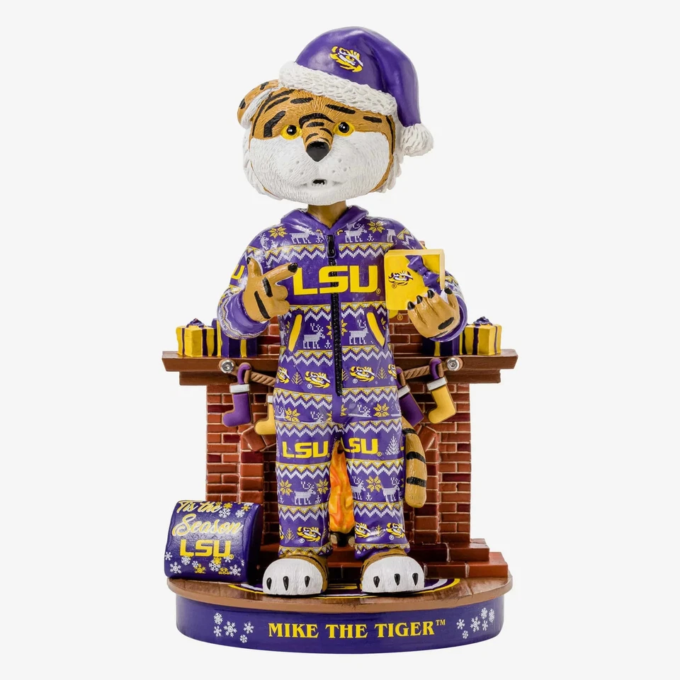 Mike The Tiger LSU Tigers Holiday Mascot Bobblehead NCAA College - Image 1 of 1