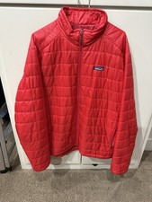 Mens Patagonia Nano Puff XL Jacket Full Zip Winter Maroon Red
