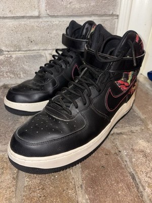 Nike Air Force 1 High '07 Floral sneakers black, red multi-color floral colorway