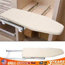 180° Rotation Retractable Ironing Board Closet Khaki Folding Pull-Out Stow Away