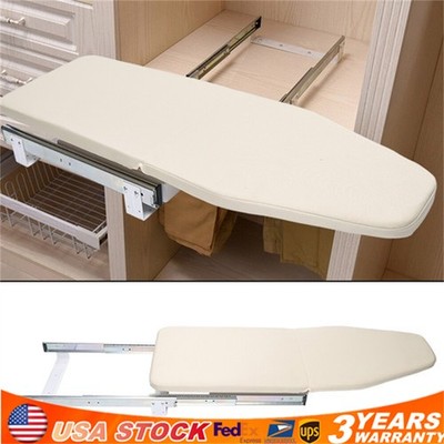 180° Rotation Retractable Ironing Board Closet Khaki Folding Pull-Out Stow Away