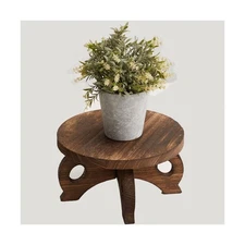 Plant Stand Indoor Round Wood Risers Display Stands Decorative Table for Flow...