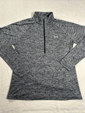 Under Armour Pullover Womens XL Gray HeatGear Loose Fit Quarter Zip Athletic