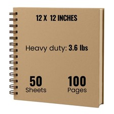 Scrapbook Album  Extra Thick Kraft Paper with Hardcover - 12 x 12 250 gsm, 5...