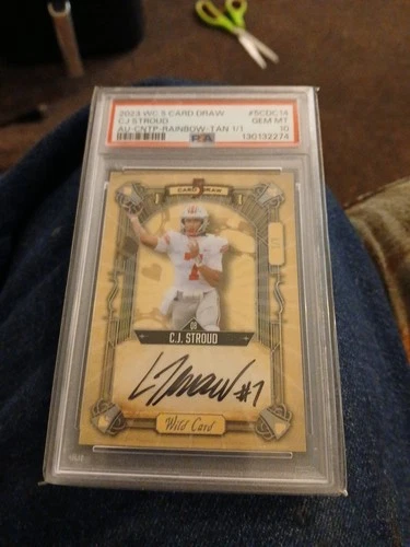 2023 Wc 5 Card Draw Cj Stroud Au Cntp Rainbow Tan 1of1 Autograph Psa 10
