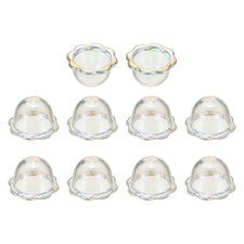 10 Pcs Bell Flower Beads, Acrylic Flower Caps Bead, White